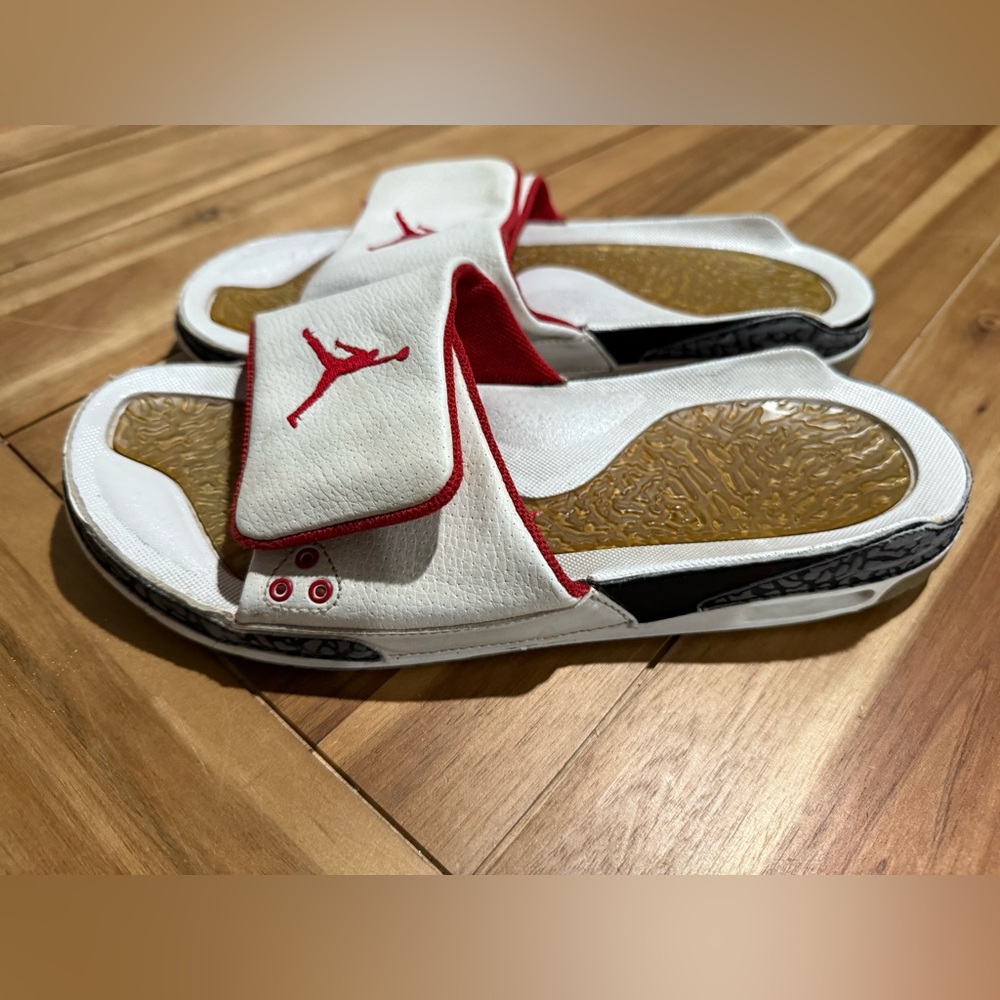2010 NIKE Air Jordan 3 Slide III sandals US size 9 White / Cement